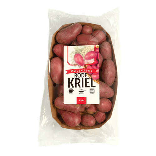 Foto van Culinaire rode kriel aardappel op witte achtergrond