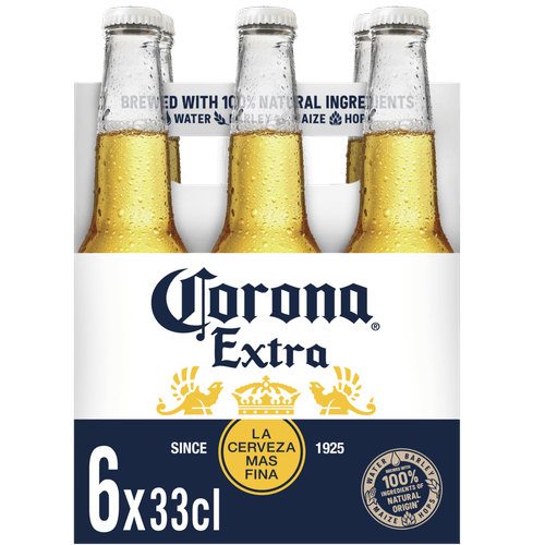 Foto van Corona Extra 6x33 cl op witte achtergrond