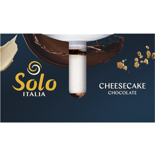 Foto van Solo Italia Cheesecake chocolade op witte achtergrond