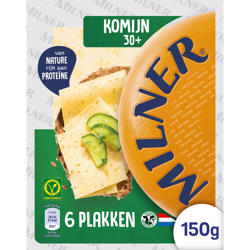 Foto van Milner Komijn jong belegen 30+ plakken op witte achtergrond