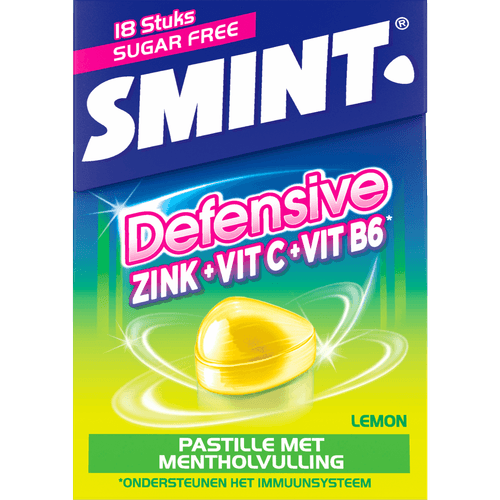 Foto van Smint Defensive lemon fliptop op witte achtergrond