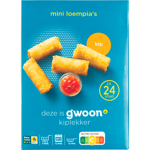 Foto van G'woon Mini loempia kip 24 stuks op witte achtergrond