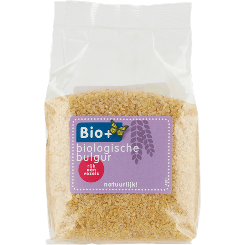 Foto van Bio+ Bulgur op witte achtergrond