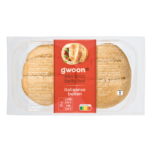 Foto van G'woon Italiaanse bollen 2 stuks op witte achtergrond