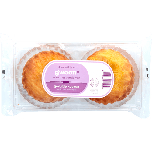 Foto van G'woon Gevulde koeken roomboter op witte achtergrond