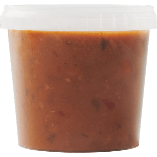 Foto van DekaMarkt Bruine bonensoep op witte achtergrond