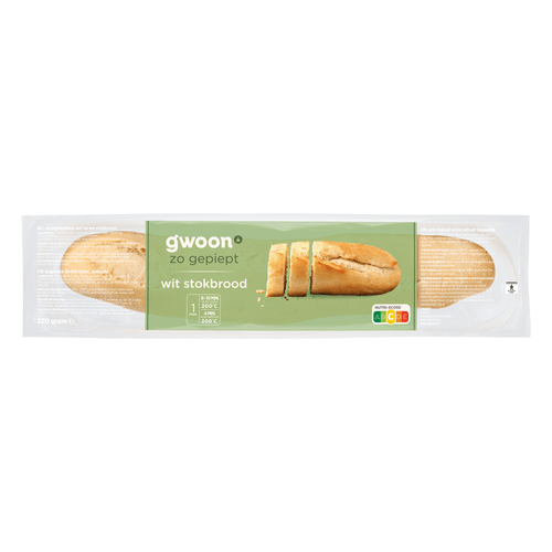 Foto van G'woon Stokbrood wit op witte achtergrond