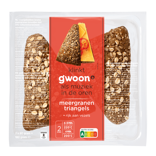 Foto van G'woon Triangel meergranen 2 stuks op witte achtergrond