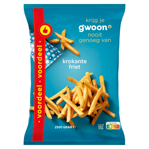 Foto van G'woon Pommes frites op witte achtergrond