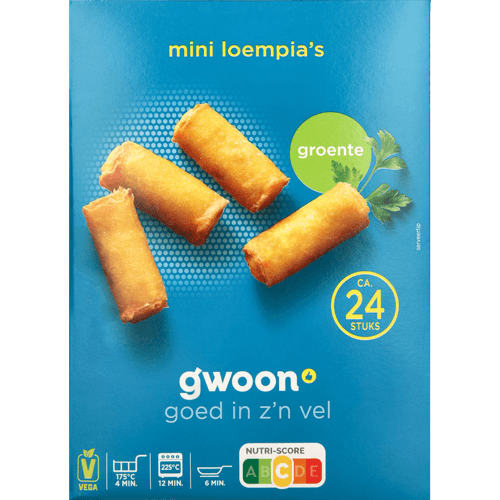 Foto van G'woon Mini loempia groente 24 st. op witte achtergrond