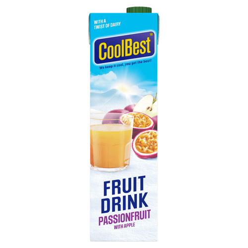 Foto van CoolBest Fruitdrink passionfruit op witte achtergrond