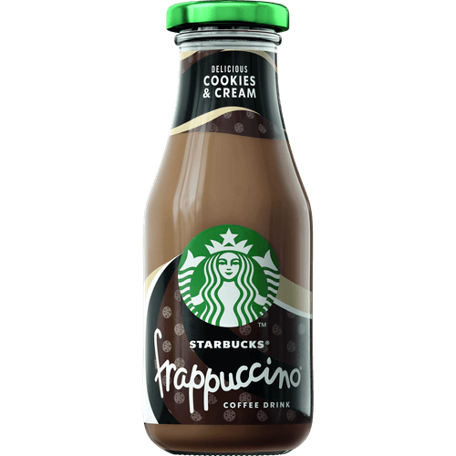 Foto van Starbucks Frappuccino cookies & cream op witte achtergrond