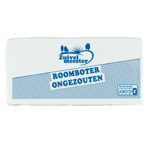 Foto van Zuivelmeester Roomboter ongezouten op witte achtergrond