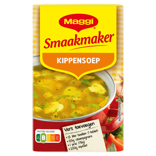 Foto van Maggi Smaakmaker kippensoep op witte achtergrond