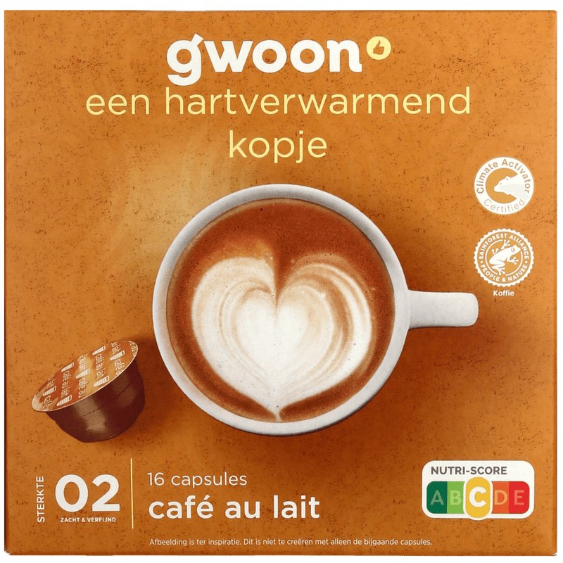 G'woon Koffiecups cafe au lait sterkte 2