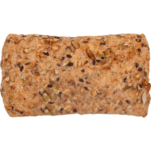 Foto van Vers afbak Ciabatta volkoren pompoen op witte achtergrond