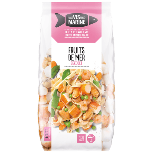 Foto van Vis Marine Fruit de mer gekookt op witte achtergrond