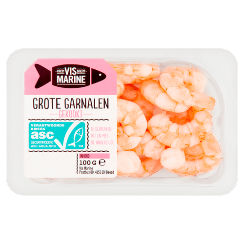 Foto van Vis Marine Grote garnalen op witte achtergrond