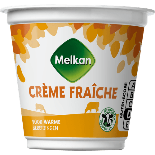 Foto van Melkan Creme fraiche 30% vet op witte achtergrond