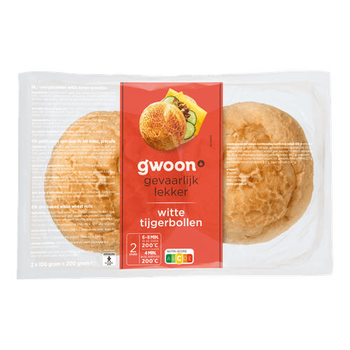 Foto van G'woon Tijgerbollen 2 stuks op witte achtergrond