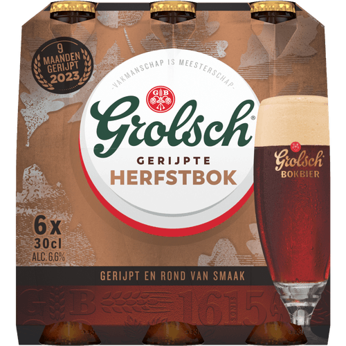 Foto van Grolsch Gerijpte herfstbok op witte achtergrond