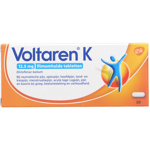 Foto van Voltaren Tabletten 12.5mg op witte achtergrond