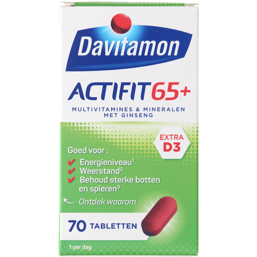Foto van Davitamon Activit 65+ multivitaminen&mineralen op witte achtergrond
