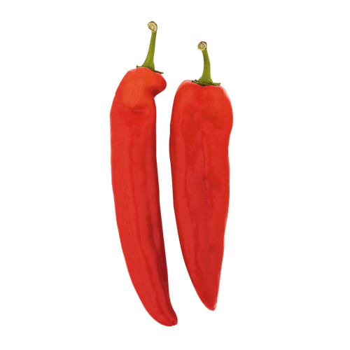 Foto van Puntpaprika verpakt op witte achtergrond