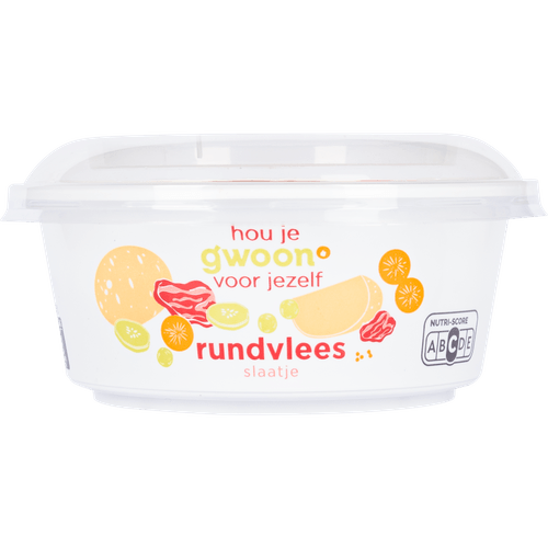 Foto van G'woon Rundvleesslaatje op witte achtergrond