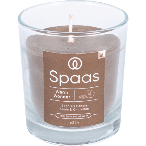 Foto van Spaas Geurkaars in glas appel & cinnamon op witte achtergrond