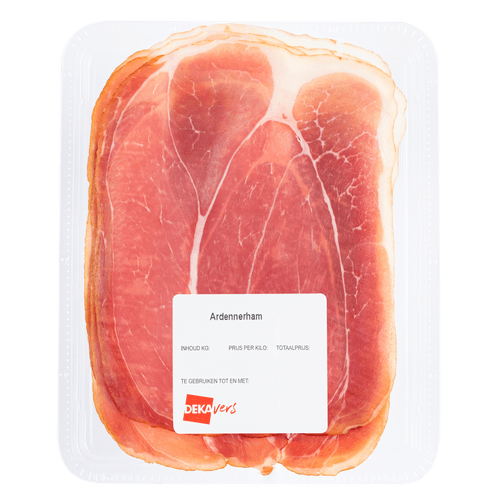 Foto van DekaVers Ardennerham op witte achtergrond