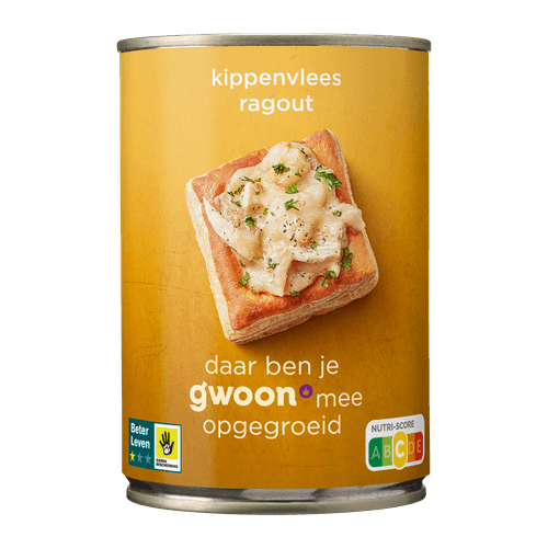 Foto van G'woon Ragout kip op witte achtergrond