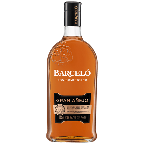Foto van Barceló Rum gran anejo op witte achtergrond