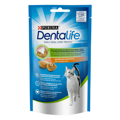 Foto van Dentalife Kattensnacks kip op witte achtergrond
