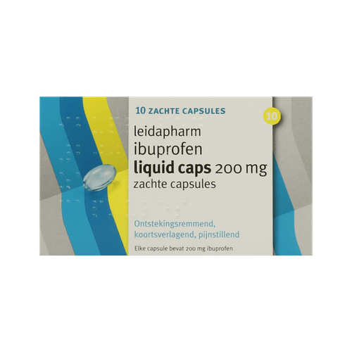 Foto van Leidapharm Ibuprofen liquid 200mg op witte achtergrond