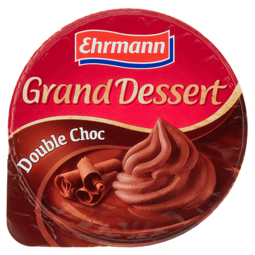 Foto van Ehrmann Grand dessert double choc op witte achtergrond
