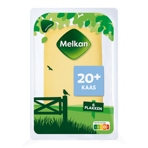 Foto van Melkan Kaas 20+ plakken op witte achtergrond
