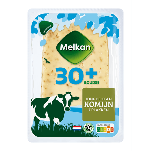 Foto van Melkan Goudse jong belegen komijn 30+ plakken op witte achtergrond