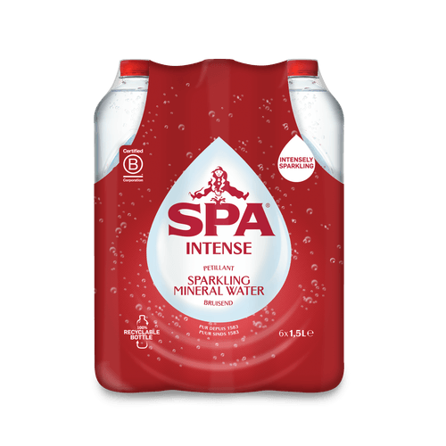 Foto van Spa Mineraalwater intense 6x1.5l op witte achtergrond
