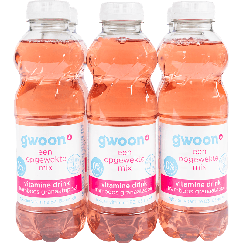 G'woon Vitamine drink 0% framboos-granaatappel 6x50 cl