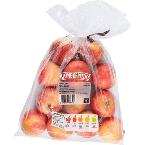 Foto van Kleine appeltjes verpakt op witte achtergrond