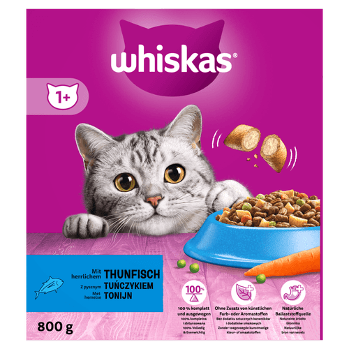 Foto van Whiskas Kattenvoer tonijn op witte achtergrond