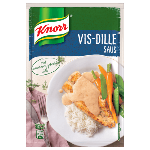 Foto van Knorr Vis dille saus op witte achtergrond