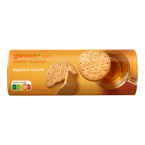 Foto van G'woon Digestive biscuit op witte achtergrond