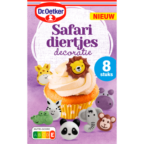 Foto van Dr. Oetker Safari diertjes op witte achtergrond