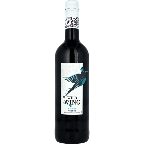 Foto van Wild Wing merlot op witte achtergrond