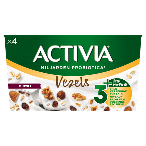 Foto van Activia Yoghurt muesli op witte achtergrond