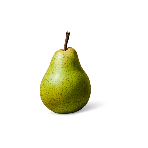 Foto van Hollandse Doyenne du comice handperen op witte achtergrond