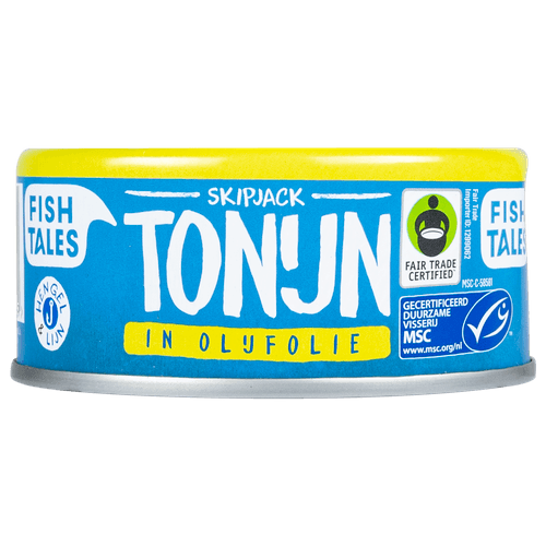 Foto van Fish Tales Tonijn in olijfolie op witte achtergrond