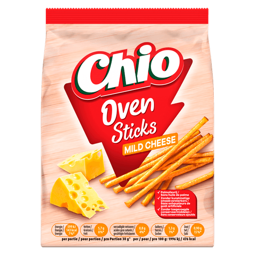 Foto van Chio Zoute sticks mild cheese op witte achtergrond